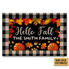 Fall Hello Fall Custom Doormat, Autumn Decoration Outdoor, Fall Doormat, Fall Porch Decor