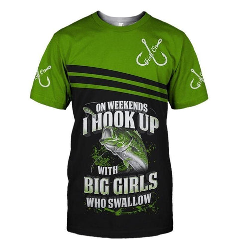 Men Fishing Shirt Fishing Green Bass 3D all over printing shirts for men and women