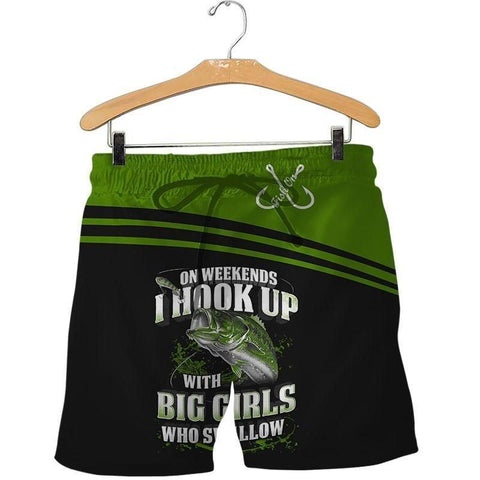 Men Fishing Short Fishing Green Bass 3D all over printing shirts for men and women