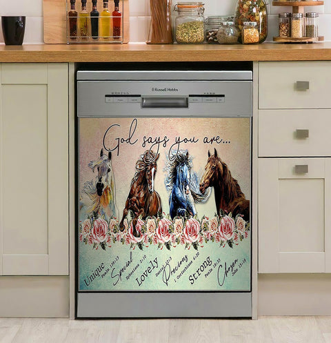 God Says You Are - Horse Decor Kitchen Dishwasher Cover