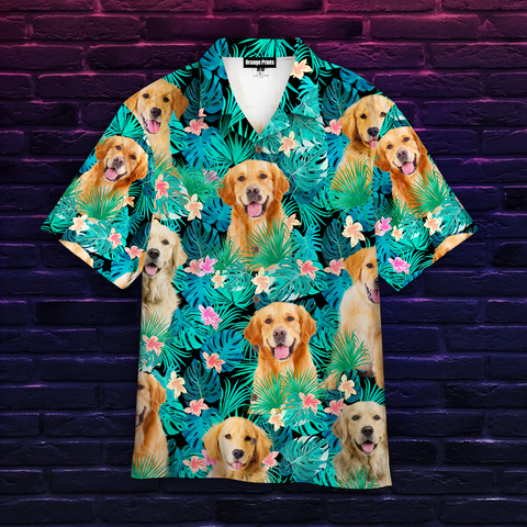 Golden Retriever Tropical Hawaiian Shirt Summer Beach Clothes Outfit For Men Women ND