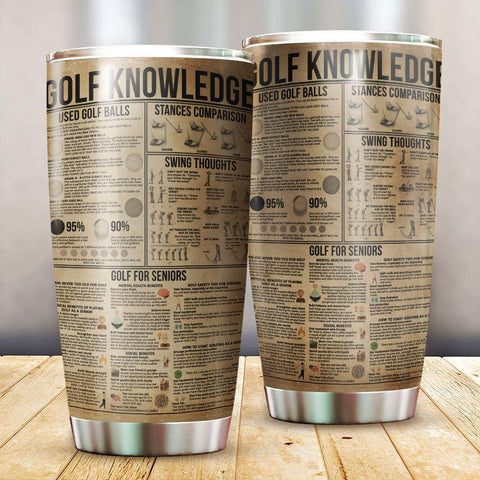 Golf Knowledge Tumbler, Bottle for Golf Players, Cup design for golf lover