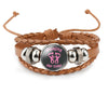 Breast Cancer Bracelets Breast Cancer Gifts For Women - Breast Cancer Survivor Gifts For Cancer Patients Women Pink Ribbon Charm Braided Leather Rope Wrap Bangle Fashion Jewelry