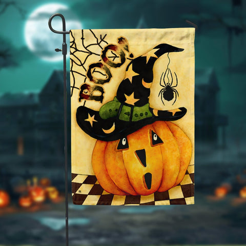 Halloween Boo Pumpkin Spider Double Sided Halloween Garden Flag For Outdoor Yard Decoration Home Decor ND