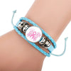 Breast Cancer Bracelets Breast Cancer Gifts For Women - Breast Cancer Survivor Gifts For Cancer Patients Women Pink Ribbon Charm Braided Leather Rope Wrap Bangle Fashion Jewelry
