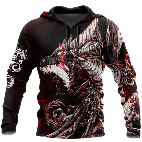 Men Hoodie Red Black Tattoo  Dragon Hoodie T Shirt For Men and Women HAC190502-NM