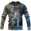 Men Fishing hoodie HC Bass fishing Sport - Blue version
