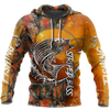 Men Hoodie Striped Bass Fishing orange camo all over printed shirts for men and women