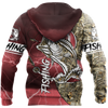 Men Hoodie HC Bass fishing Sport - Red version