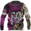 Red fishing all over printed hoodie T-shirt for men and women purple color
