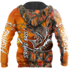 Men Hoodie Striped Bass Fishing orange camo all over printed shirts for men and women