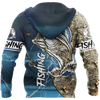 Men Fishing hoodie HC Bass fishing Sport - Blue version