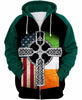 Irish Gift Idea Shenanigans American Irish Patriotic Zip-up Hoodie