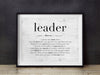 Leader Definition Poster, Personalized Gift for Leader, Thank You Leader Wall Art Print, Mentor Appreciation, Boss Day Gift Ideas
