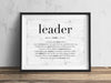 Leader Definition Poster, Personalized Gift for Leader, Thank You Leader Wall Art Print, Mentor Appreciation, Boss Day Gift Ideas