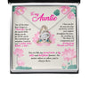 Gift For Your Beautiful Auntie on Mother's Day With Lotus Illustration Message Card Necklace HN