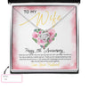 Anniversary Necklace: To My Wife Happy Anniversary, Custom Flower Message Card HN