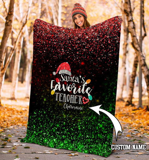 Santa’s Favorite Teacher Fleece Blanket TXX