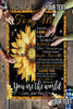 You Are The World Sunflower Personality Blanket, Poster