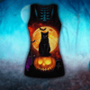 Halloween Tank top leggings Halloween Black Cat Combo Outfit For Women