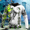Men Fishing hoodie Green Bass Fishing Sport