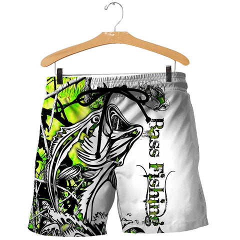 Men Fishing Short Green Bass Fishing Sport