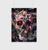 Skull Poster, Sugar Skull Home Decor, Flower Skull Wall Art Gift, Floral Skull Poster Decor
