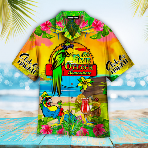 Parrot It's 5 O'clock Somewhere Hawaiian Shirt Summer Beach Clothes Outfit For Men Women ND