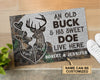 Personalized Deer Camo Old Buck Sweet Doe Doormat