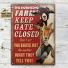 Personalized Farm Goat Keep Gate Closed Customized Classic Metal Signs