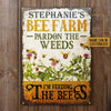 Personalized Bee Farm Feeding The Bee Customized Classic Metal Signs