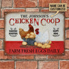 Personalized Chicken Happy Hens Fresh Eggs Daily Customized Classic Metal Signs