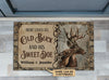 Personalized Deer Here Lives Old Buck Sweet Doe Customized Doormat