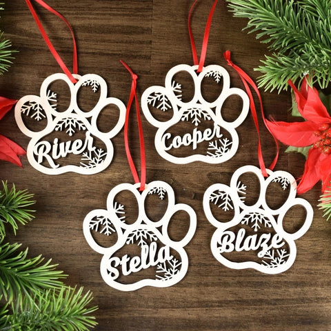 Personalized Dog Paw Ornament Custom Pet Christmas Ornament Animal 2022 Ornament HT