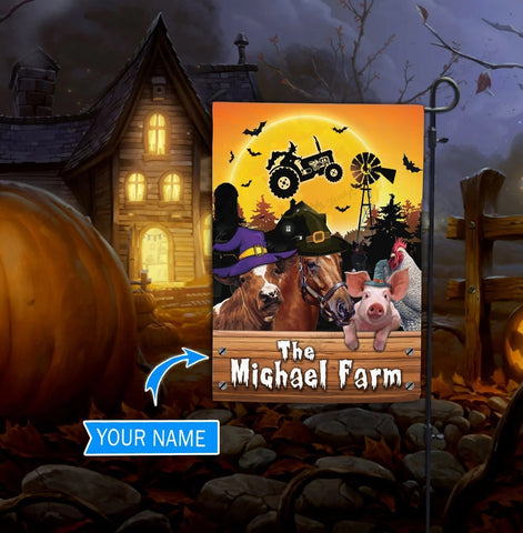 Personalized Farm Halloween Double Sided Halloween Garden Flag For Outdoor Yard Decoration Home Decor ND