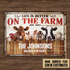 Personalized Farming Life Is Better On The Farm Customized Classic Metal Signs