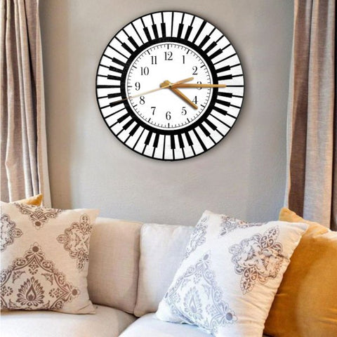 Piano Lovers Piano Shape Wooden Clock
