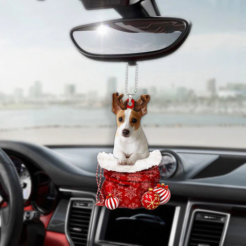 Rat Terrier In Snow Pocket Christmas Car Hanging Ornament Coolspod Ornaments