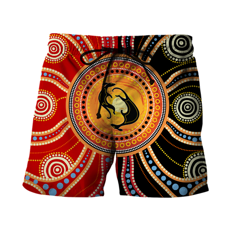 Men Shorts Aboriginal Kangaroo Australia Indigenous Painting Art shirts for men and women