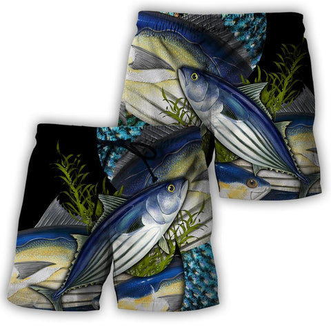 Men Fishing Short Saltwater Fishing on skin 3D all over shirts for men and women