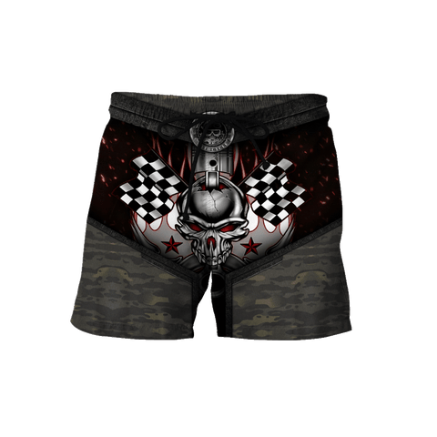 Men Racing Shorts Black Customize Name Motorcycle Racing 3D All Over Printed Unisex Shirts Born For Speed