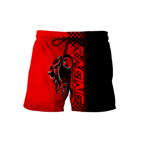 Men Racing Shorts  Red Motorcycle Racing 3D All Over Printed Unisex Shirts Let's Go Racing