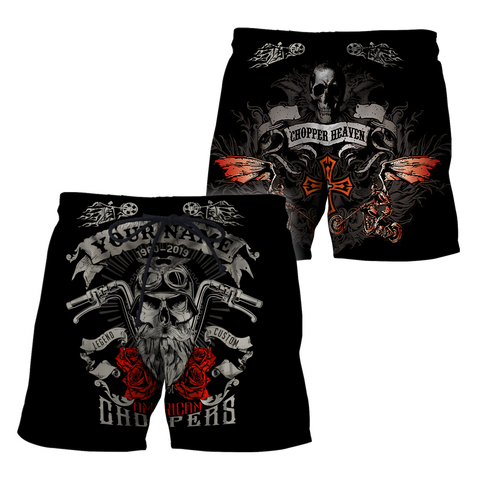 Men Racing Shorts Black Customize Name Motorcycle Racing 3D All Over Printed Unisex Shirts American Choppers