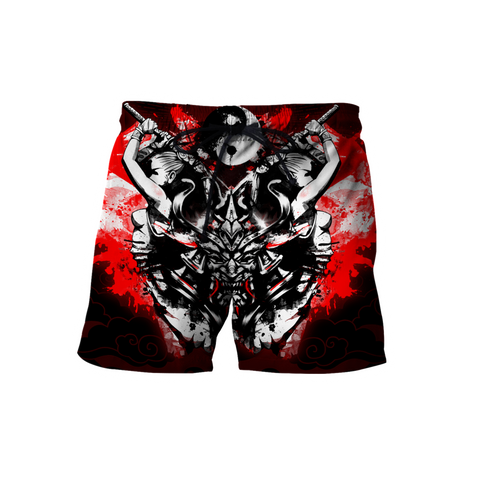 Premium Unisex 3D Printed Yin And Yang Samurai shorts MEI