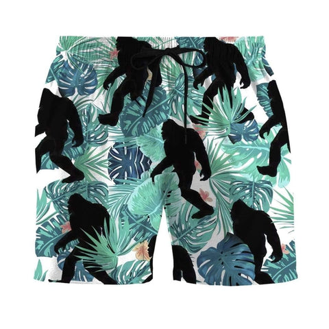 GEARHUMAN 3D TROPICAL BIGFOOT CUSTOM BEACH SHORTS SWIM TRUNKS