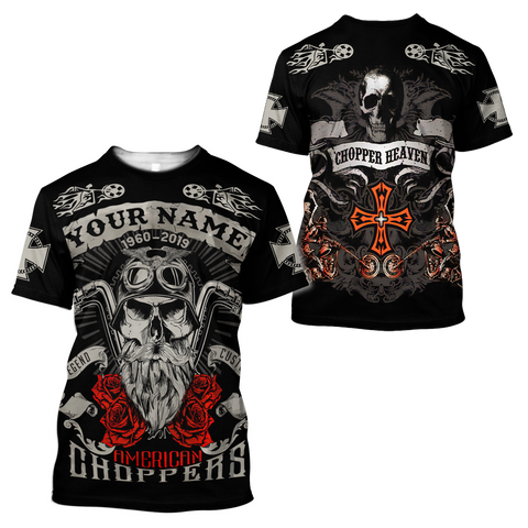 Men Racing Shirt Black Customize Name Motorcycle Racing 3D All Over Printed Unisex Shirts American Choppers