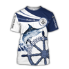 Custom name Marlin fishing boat team Catch and Release 3D Design print shirts