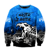 Men Hoodie Master Baiter fishing custom name blue design 3d print shirts
