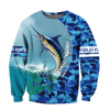 Custom name Marlin Fishing Camo 3D Design print shirts