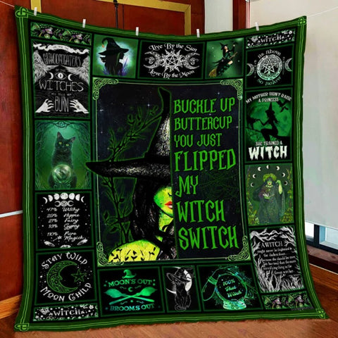 Halloween Witch Girl Quilt Blanket Comforter Bedding Home Decoration ND